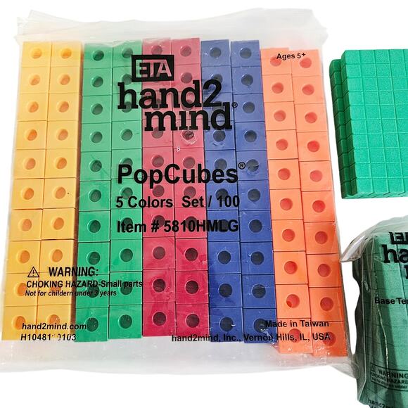 Hand 2 Mind Educational Tool Kits Pop Cubes Counting Blocks Math Manipulatives - Picture 2 of 5